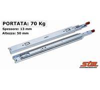 COPPIA GUIDE SCORREVOLI a SFERE per CASSETTI 70 kg CON BLOCCO Estraz Totale