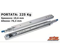 COPPIA GUIDE SCORREVOLI a SFERE Portata 225 kg CON BLOCCO Estraz Totale