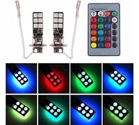 Coppia H3 453 RGB Cambia Colore Lampadine LED Fendinebbia Telecomando 12v Faro