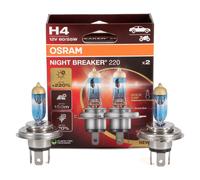 OSRAM Duopack H4 Notte Breaker 220 Alogena Fino +220% Modello 2024/25