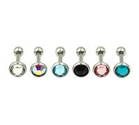 Coppia in Acciaio Inox Anodizzato Piatto CZ Gemma Dell'orecchio Trago Cartilagine Helix Stud Piercing Monili per Il Corpo e Piercing Fermi Orecchino Bilanciere della Vite Prigioniera Clever