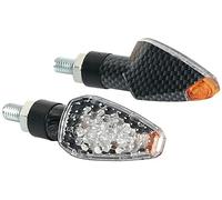 COPPIA INDICATORI DI DIREZIONE FRECCE A LED CARBON PER MOTO MOTORI LENTE BIANCA