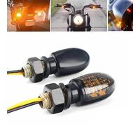 Coppia Indicatori Direzionali LED Due Fili Per Moto Eurowagens Luce Arancione