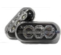 Coppia Indicatori LED Laterali Ripetitori Neri Per Renault Master X70 98-03