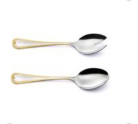 Coppia insalata Firenze oro, acciaio 18-10, oro 24 carati , spessore 2.5 mm, lunghezza 233 mm cromo