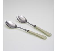 Coppia Insalata set da 2 pezzi Giulietta in acciaio inox 18/10 manico in metacrilato spessore 1,5 mm colorato verde verde