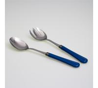 Coppia Insalata set da 2 pezzi Giulietta in acciaio inox 18/10 manico in metacrilato spessore 1,5 mm colorato blu blu
