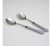 Coppia Insalata set da 2 pezzi Giulietta in acciaio inox 18/10 manico in metacrilato spessore 1,5 mm colorato Grigio grigio