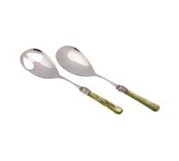 Coppia Insalata set da 2 pezzi PENELOPE in acciaio inox 18/10 manico in metacrilato spessore 2,5 mm colorato verde oliva verde