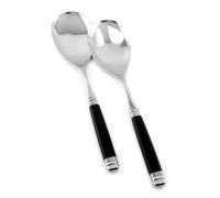 Coppia Insalata set da 2 pezzi Rossini in acciaio inox 18/10 manico in PA effetto madreperlato ghiera lucida 2,5 mm colore nero nero