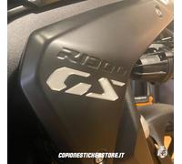 Coppia Inserto 3d compatibile fianco alluminio BMW R 1300 GS Standard Argento x2