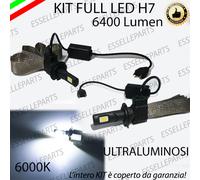 COPPIA KIT LAMPADA LAMPADE H7 LED 6000K 6400LM FARI AUTO CAMION MOTO DC 12/24V