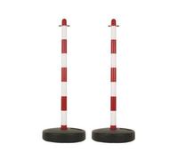 Coppia kit set colonnine colonnina paletto delimitazione per catena bicolore in plastica biancorossa sicurezza delimitazione parcheggio posto auto moto riservato delimitatore ambiente