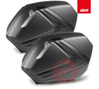 GIVI V37NNT COPPIA DI VALIGIE LATERALI NERE, CON COVER CARBON LOOK E CATADIOTTRI FUMÉ, 37 LT