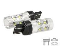 COPPIA Lampada Lampadina Luce LED T20 (W21W) 12V 10 Led Cree 50W 7443 BIANCO