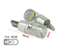 Lampada Led T10 W5W 12V 9W Canbus Pro 3 Cree XBD Da 3W Con Cono Riflettore Bianc