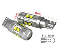 COPPIA LAMPADA Led T15 W16W T10 W5W 12V 50W 10 Smd Cree Con Lente No POLARITà BI
