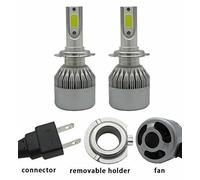 2 Lampade A Led Cob Da Auto Fari Lampadine H4 36W 3800 Lumens 6000K