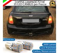 COPPIA LAMPADE A LED P21W BA15S CANBUS LED MINI COOPER R50 R53 FRECCE POSTERIORI