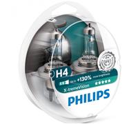 COPPIA LAMPADE AUTO H4 PHILIPS X-TREME VISION +130% LUCE BIANCA