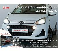 COPPIA LAMPADE BiLed HYUNDAI i10 II ULTRAWHITE 6000°K Top Quality 20000LM CANBUS