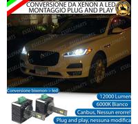 COPPIA LAMPADE D3S LED DA XENON A LED 6000K BIANCO PER JAGUAR F-PACE 12000 LUMEN