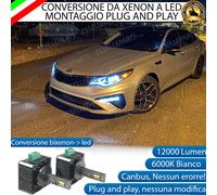 COPPIA LAMPADE D3S LED DA XENON A LED 6000K BIANCO PER KIA OPTIMA 12000 LUMEN