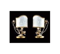 Coppia lampade da comodino in foglia oro e cristallo di swarovski