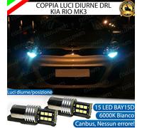 COPPIA LAMPADE DIURNE POSIZIONE DRL 15 LED BAY15D CANBUS KIA RIO MK3 6000K