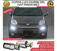 COPPIA LAMPADE DIURNE POSIZIONE DRL 24 LED P21/5W PER FIAT PANDA MK3 HYBRID CANB