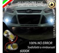 COPPIA LAMPADE FENDINEBBIA H11 LED CREE COB CANBUS FORD FOCUS MK3 6000K