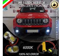 COPPIA LAMPADE FENDINEBBIA H11 LED CREE COB CANBUS JEEP RENEGADE 6000K NO ERROR