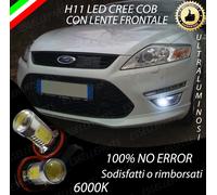 COPPIA LAMPADE FENDINEBBIA H11 LED CREE COB CANBUS PER FORD MONDEO MK4 6000K