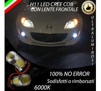 COPPIA LAMPADE FENDINEBBIA H11 LED CREE COB CANBUS PER MAZDA MX5 MK3 6000K