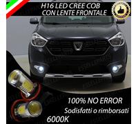 COPPIA LAMPADE FENDINEBBIA H16 LED CREE COB CANBUS DACIA LODGY LUCE BIANCA