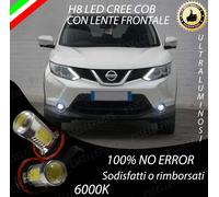 COPPIA LAMPADE FENDINEBBIA H8 LED COB CANBUS PER NISSAN QASHQAI J11 NO ERRORE