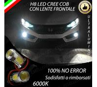 COPPIA LAMPADE FENDINEBBIA H8 LED CREE COB CANBUS HONDA CIVIC X 6000K NO ERROR