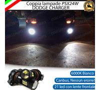 COPPIA LAMPADE FENDINEBBIA PSX24W 21 LED CANBUS DODGE CHARGER NO ERRORE