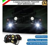 COPPIA LAMPADE FENDINEBBIA PSX24W 21 LED CANBUS JEEP WRANGLER DAL 2010+ 6000K