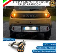 COPPIA LAMPADE FRECCE LED POSTERIORI PER DACIA SPRING MK2 T15 W16W CANBUS
