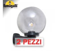 Coppia Lampade FUMAGALLI NARDO G250 NERO TRASPARENTE E27 per Esterni