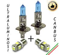 COPPIA LAMPADE H1 EFFETTO XENON + 2 LUCI DI POSIZIONE 5 LED BA9S CANBUS