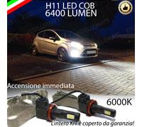 COPPIA LAMPADE H11 LED CANBUS FENDINEBBIA FORD FIESTA 6 6400LUMEN 6000K NOERROR