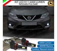 COPPIA LAMPADE H11 LED CANBUS FENDINEBBIA PER NISSAN PULSAR 6400L 6000K