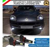 COPPIA LAMPADE H11 LED CANBUS FENDINEBBIA PORSCHE CAYENNE MK1 6400 LUMEN 6000K