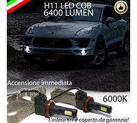 COPPIA LAMPADE H11 LED CANBUS FENDINEBBIA PORSCHE MACAN 6400L 6000K