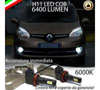 COPPIA LAMPADE H11 LED CANBUS FENDINEBBIA RENAULT GRAN SCENIC III 6400L 6000K