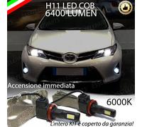 COPPIA LAMPADE H11 LED CANBUS FENDINEBBIA TOYOTA AURIS II 6400L 6000K