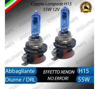 COPPIA LAMPADE H15 LUCI DIURNE DRL + ABBAGLIANTE EFFETTO XENON VW GOLF 6 VI