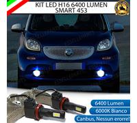 COPPIA LAMPADE H16 LED CANBUS FENDINEBBIA SMART FORTWO III 6400 LUMEN 6000K